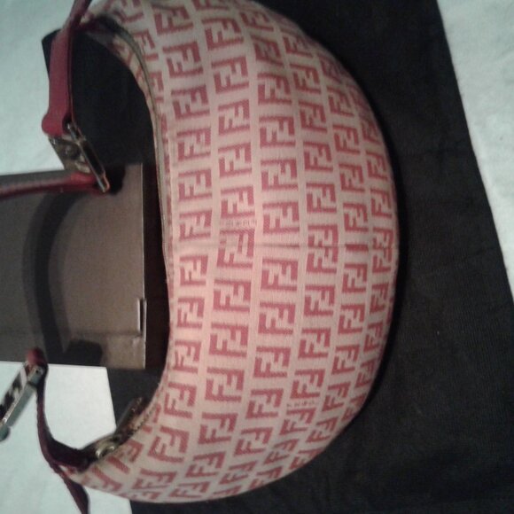 Fendi Red FF Monogram Small Hobo Handbag - Picture 2 of 15
